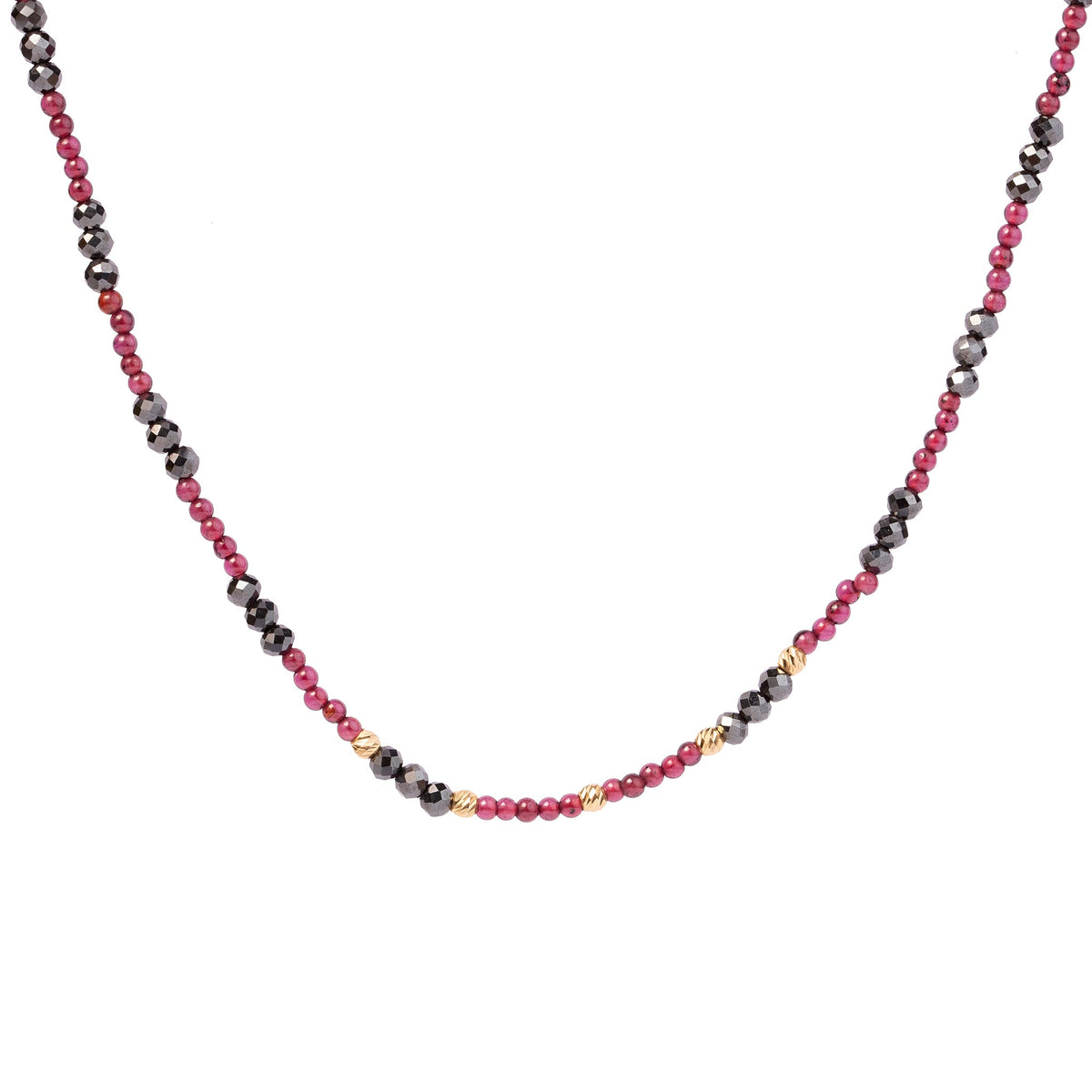 The Purple Hematite & Gold Bead Choker – Oria.jewelry