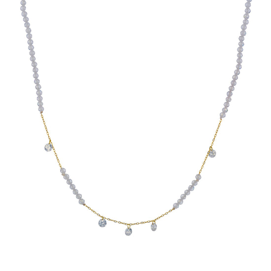 Celestial Glow Choker with Crystal Drops - Oria.jewelry