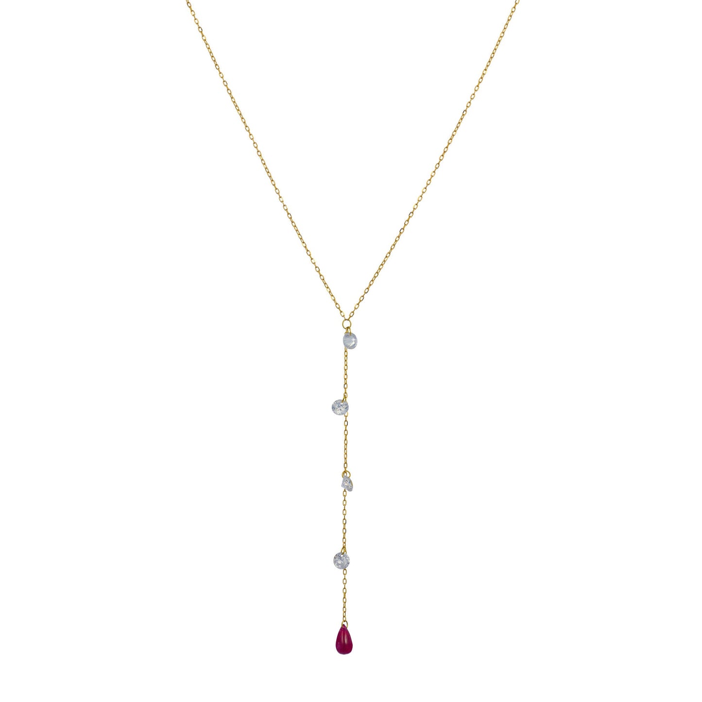 Ruby Cascade Y Necklace - Oria.jewelry