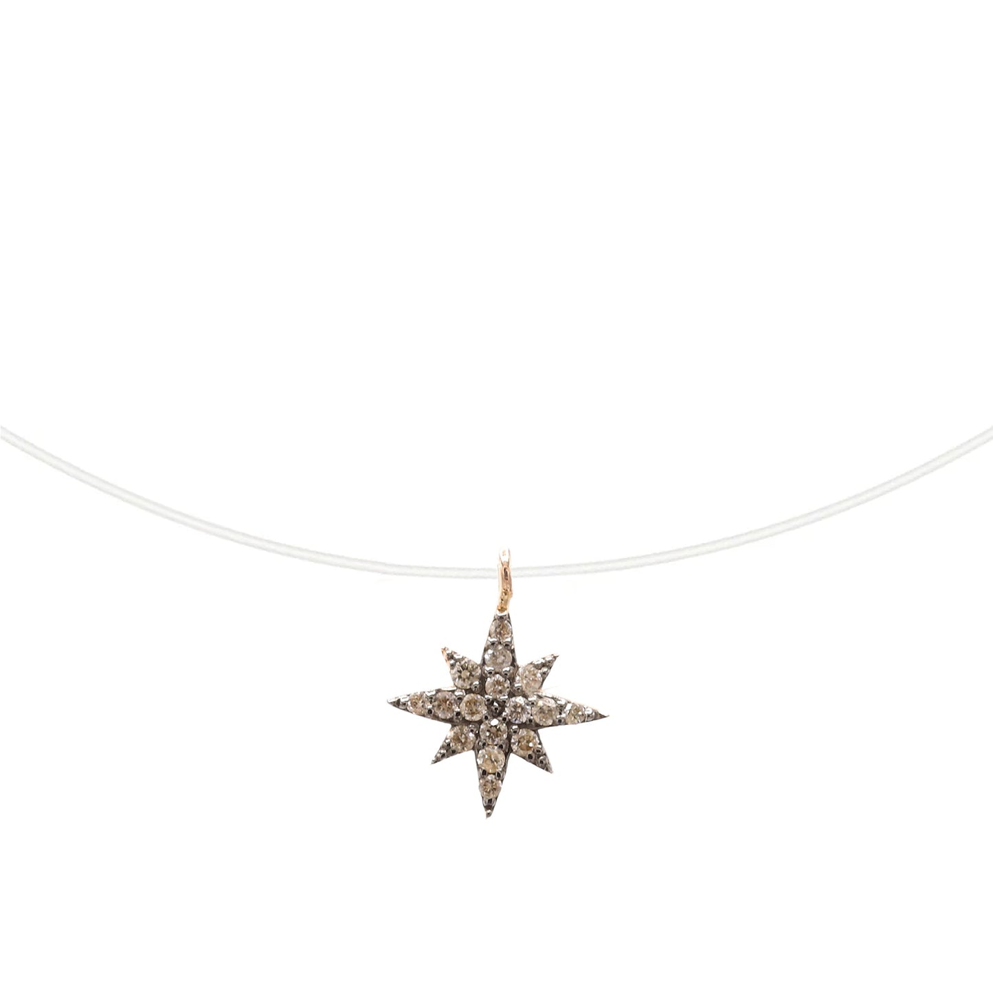 Load image into Gallery viewer, Fishline Choker with a Diamond Star - Oria.jewelry
