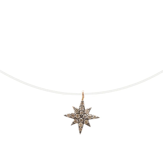 Fishline Choker with a Diamond Star - Oria.jewelry