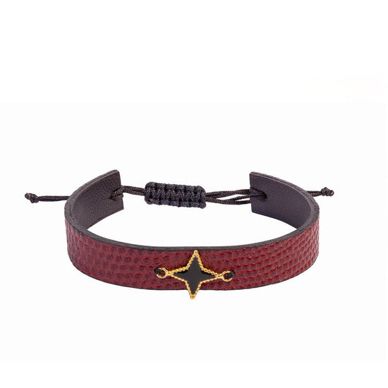 Load image into Gallery viewer, Leather Star Bracelet - Oria.jewelry
