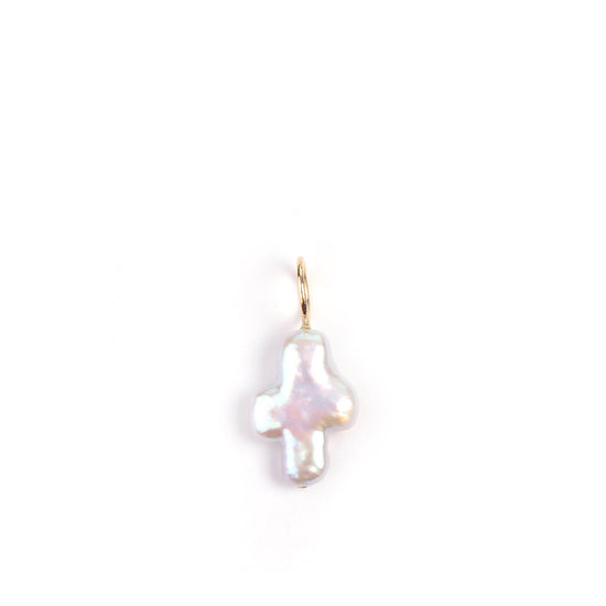 Pearl Cross Pendant - Oria.jewelry