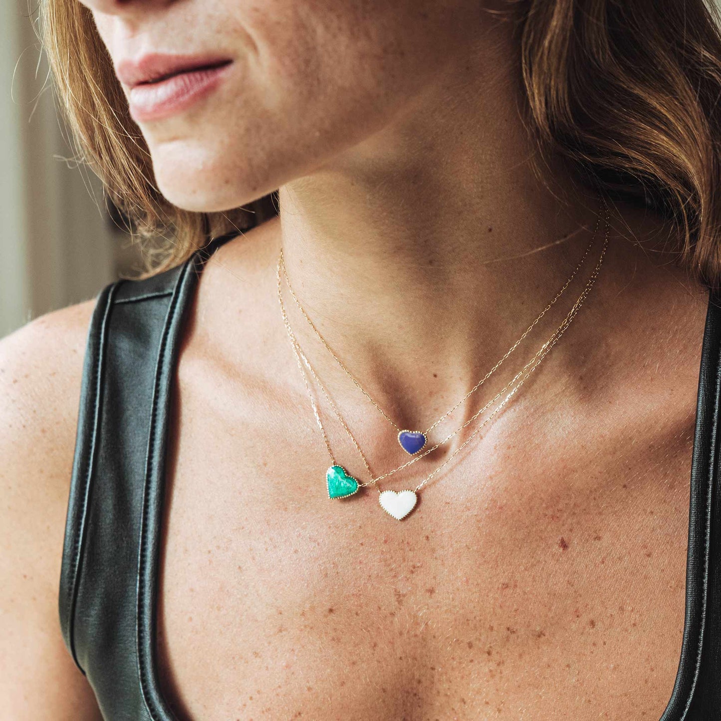The Amethyst Enamel Heart Necklace - Oria.jewelry