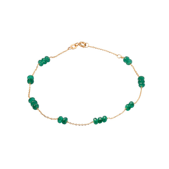 The emerald green anklet - Oria.jewelry