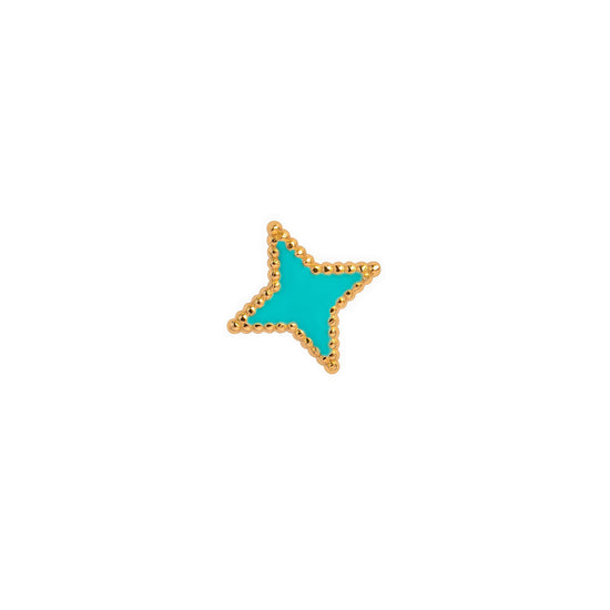 Load image into Gallery viewer, The Enamel Turquoise Star earring - Oria.jewelry
