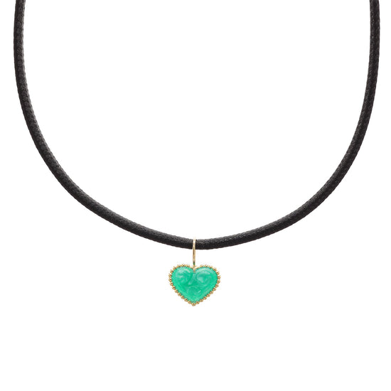 The Magnetic Choker with Emerald Heart - Oria.jewelry