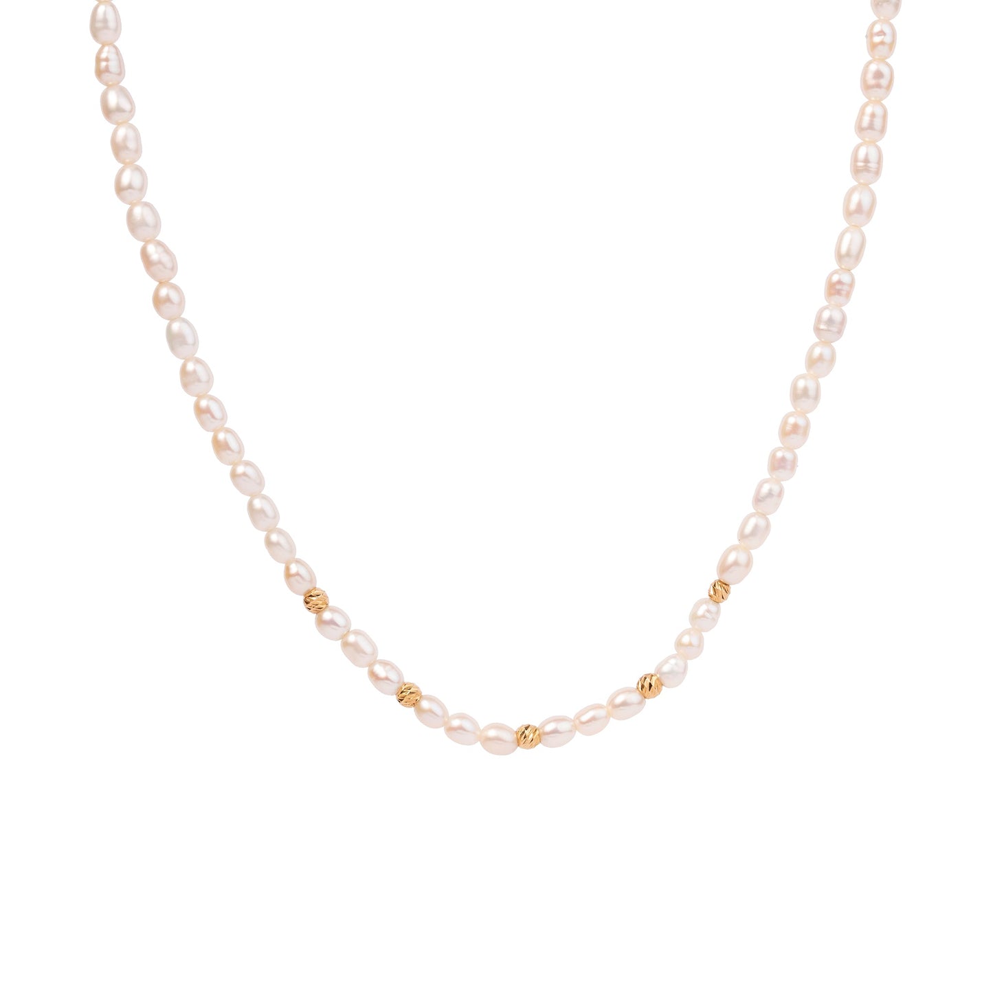 Load image into Gallery viewer, The Pearl &amp;amp; Gold Bead Choker - Oria.jewelry
