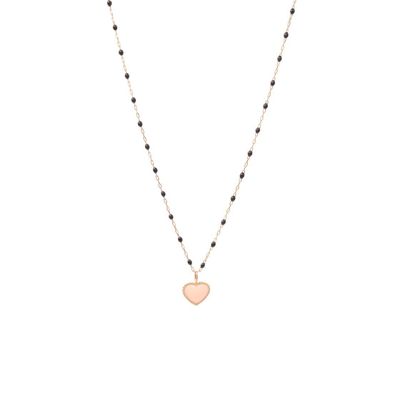 The Pink Enamel heart necklace - Oria.jewelry