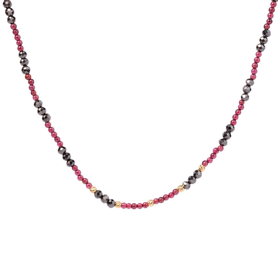 The Purple Hematite & Gold Bead Choker - Oria.jewelry