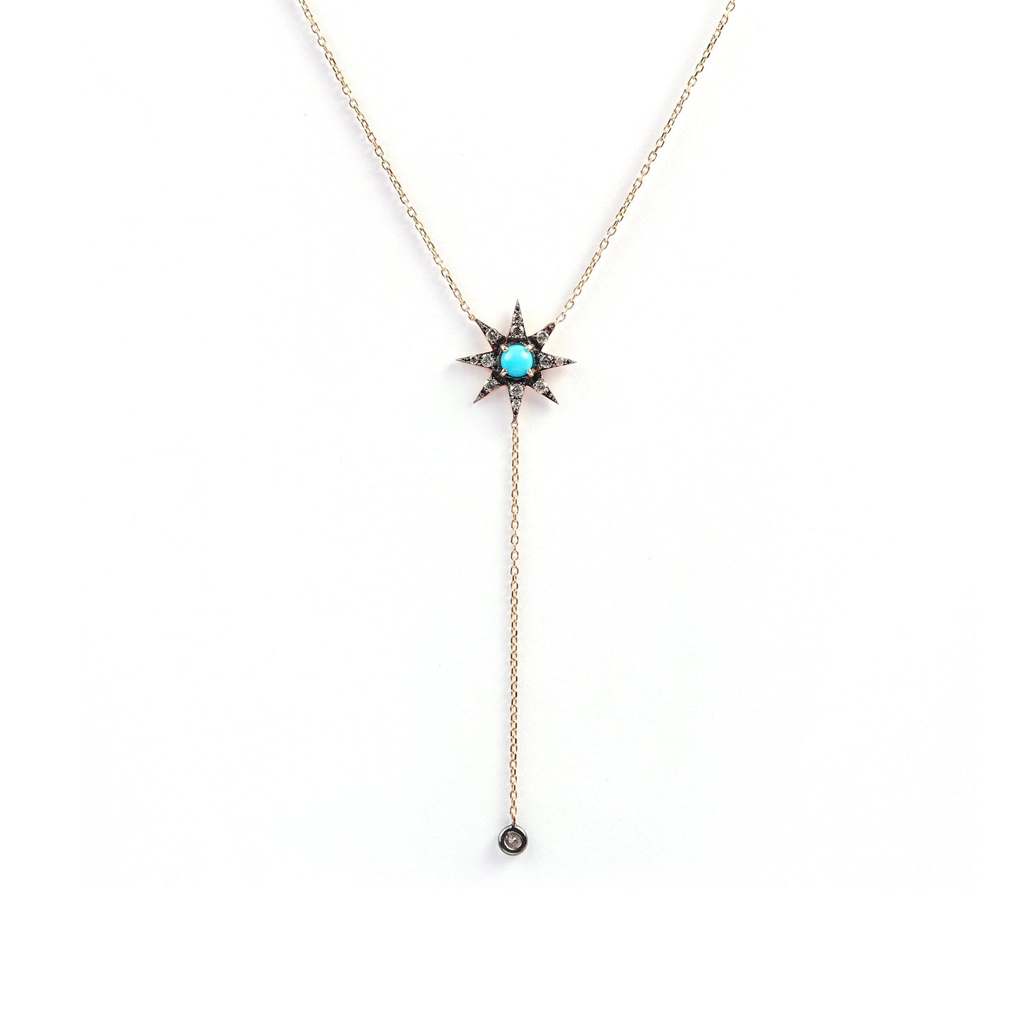 The Turquoise Star & black diamond - Oria.jewelry