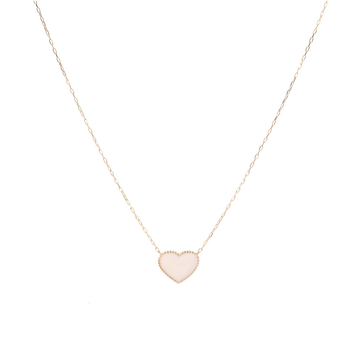 The White Enamel heart necklace - Oria.jewelry