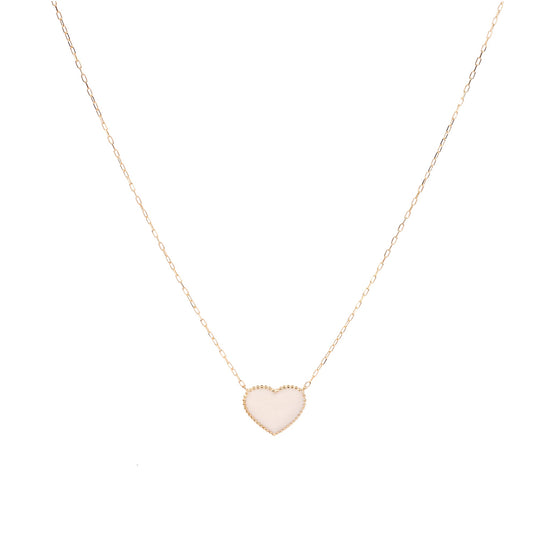 The White Enamel heart necklace - Oria.jewelry